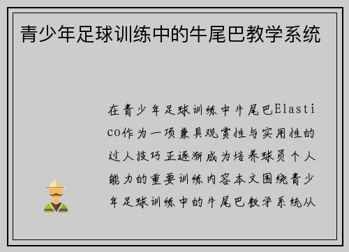 青少年足球训练中的牛尾巴教学系统